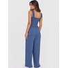 image:imageANRABESS Jumpsuits for Women Casual Smocked Sleeveless Wide Leg Comfy Rompers With Pockets Summer Vacation amp Dressy WearBlue