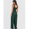 image:imageANRABESS Jumpsuits for Women Casual Smocked Sleeveless Wide Leg Comfy Rompers With Pockets Summer Vacation amp Dressy WearDeep Green
