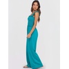 image:imageANRABESS Jumpsuits for Women Casual Smocked Sleeveless Wide Leg Comfy Rompers With Pockets Summer Vacation amp Dressy WearLake Green