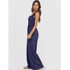 image:imageANRABESS Jumpsuits for Women Casual Smocked Sleeveless Wide Leg Comfy Rompers With Pockets Summer Vacation amp Dressy WearNavy Blue