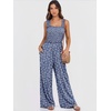 image:imageANRABESS Jumpsuits for Women Casual Smocked Sleeveless Wide Leg Comfy Rompers With Pockets Summer Vacation amp Dressy WearNavy Floral
