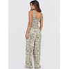 image:imageANRABESS Jumpsuits for Women Casual Smocked Sleeveless Wide Leg Comfy Rompers With Pockets Summer Vacation amp Dressy WearPink Yellow Floral