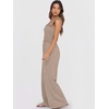 image:imageANRABESS Jumpsuits for Women Casual Smocked Sleeveless Wide Leg Comfy Rompers With Pockets Summer Vacation amp Dressy WearTaupe