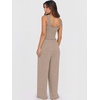 image:imageANRABESS Jumpsuits for Women Casual Smocked Sleeveless Wide Leg Comfy Rompers With Pockets Summer Vacation amp Dressy WearTaupe