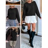 image:imageANRABESS Lightweight Cardigan Sweaters for Women Trendy  Soft Breathable Knit Subtle Cropped Long Sleeve Button Down Crewneck Relaxed Loose Fit Casual amp Work Wear Fall OutfitsBlack