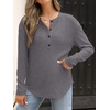 image:imageANRABESS Long Sleeve Shirts for Women Henley Tops Dressy Casual TShirts Blouses 2026 Fall Lightweight SweatersDark Gray