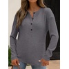 image:imageANRABESS Long Sleeve Shirts for Women Henley Tops Dressy Casual TShirts Blouses 2026 Fall Lightweight SweatersDark Gray