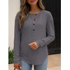 image:imageANRABESS Long Sleeve Shirts for Women Henley Tops Dressy Casual TShirts Blouses 2026 Fall Lightweight SweatersDark Gray