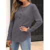 image:imageANRABESS Long Sleeve Shirts for Women Henley Tops Dressy Casual TShirts Blouses 2026 Fall Lightweight SweatersDark Gray
