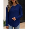image:imageANRABESS Long Sleeve Shirts for Women Henley Tops Dressy Casual TShirts Blouses 2026 Fall Lightweight SweatersDeep Blue
