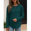 image:imageANRABESS Long Sleeve Shirts for Women Henley Tops Dressy Casual TShirts Blouses 2026 Fall Lightweight SweatersDeep Green