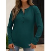 image:imageANRABESS Long Sleeve Shirts for Women Henley Tops Dressy Casual TShirts Blouses 2026 Fall Lightweight SweatersDeep Green