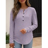 image:imageANRABESS Long Sleeve Shirts for Women Henley Tops Dressy Casual TShirts Blouses 2026 Fall Lightweight SweatersLight Purple