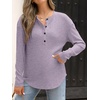 image:imageANRABESS Long Sleeve Shirts for Women Henley Tops Dressy Casual TShirts Blouses 2026 Fall Lightweight SweatersLight Purple
