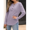 image:imageANRABESS Long Sleeve Shirts for Women Henley Tops Dressy Casual TShirts Blouses 2026 Fall Lightweight SweatersLight Purple