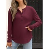 image:imageANRABESS Long Sleeve Shirts for Women Henley Tops Dressy Casual TShirts Blouses 2026 Fall Lightweight SweatersRust Red