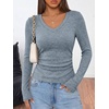 image:imageANRABESS Long Sleeve V Neck Ribbed Shirts for Women  Slim Fitted Knit Tops Comfy Lightweight Sweaters Casual Work Basic TShirts Fall Winter Layering ClothesLight Blue