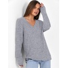image:imageANRABESS Ribbed V Neck Long Sleeve Shirts for Women  Soft lightweight Sweaters Loose Fit Office Work Casual Daily Wear Tunic 2026 Fall Winter Transition OutfitsGrey