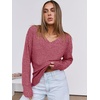 image:imageANRABESS Ribbed V Neck Long Sleeve Shirts for Women  Soft lightweight Sweaters Loose Fit Office Work Casual Daily Wear Tunic 2026 Fall Winter Transition OutfitsRed