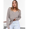 image:imageANRABESS Ribbed V Neck Long Sleeve Shirts for Women  Soft lightweight Sweaters Loose Fit Office Work Casual Daily Wear Tunic 2026 Fall Winter Transition OutfitsGrey Begie