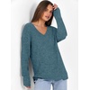 image:imageANRABESS Ribbed V Neck Long Sleeve Shirts for Women  Soft lightweight Sweaters Loose Fit Office Work Casual Daily Wear Tunic 2026 Fall Winter Transition OutfitsLake Blue
