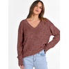 image:imageANRABESS Ribbed V Neck Long Sleeve Shirts for Women  Soft lightweight Sweaters Loose Fit Office Work Casual Daily Wear Tunic 2026 Fall Winter Transition OutfitsRust