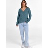 image:imageANRABESS Ribbed V Neck Long Sleeve Shirts for Women  Soft lightweight Sweaters Loose Fit Office Work Casual Daily Wear Tunic 2026 Fall Winter Transition OutfitsLake Blue