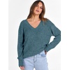 image:imageANRABESS Ribbed V Neck Long Sleeve Shirts for Women  Soft lightweight Sweaters Loose Fit Office Work Casual Daily Wear Tunic 2026 Fall Winter Transition OutfitsLake Blue