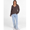 image:imageANRABESS Ribbed V Neck Long Sleeve Shirts for Women  Soft lightweight Sweaters Loose Fit Office Work Casual Daily Wear Tunic 2026 Fall Winter Transition OutfitsDeep Brown
