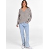 image:imageANRABESS Ribbed V Neck Long Sleeve Shirts for Women  Soft lightweight Sweaters Loose Fit Office Work Casual Daily Wear Tunic 2026 Fall Winter Transition OutfitsGrey Begie