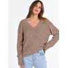 image:imageANRABESS Ribbed V Neck Long Sleeve Shirts for Women  Soft lightweight Sweaters Loose Fit Office Work Casual Daily Wear Tunic 2026 Fall Winter Transition OutfitsDeep Khaki