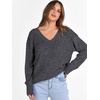 image:imageANRABESS Ribbed V Neck Long Sleeve Shirts for Women  Soft lightweight Sweaters Loose Fit Office Work Casual Daily Wear Tunic 2026 Fall Winter Transition OutfitsDeep Grey