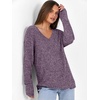 image:imageANRABESS Ribbed V Neck Long Sleeve Shirts for Women  Soft lightweight Sweaters Loose Fit Office Work Casual Daily Wear Tunic 2026 Fall Winter Transition OutfitsPurple
