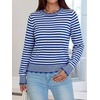 image:imageANRABESS Sweaters for Women Loose Fit Lightweight Soft Dressy Scalloped Long Sleeve Pullover Tops 2026 Fall Casual OutfitsBlue White Stripe