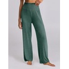 image:imageANRABESS Women 2 Piece Lounge Pajamas Sets Casual Ribbed Knit Long Sleeve Top Pants Matching Set 2026 Fall Outfits ClothesGreen
