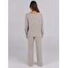 image:imageANRABESS Women 2 Piece Lounge Pajamas Sets Casual Ribbed Knit Long Sleeve Top Pants Matching Set 2026 Fall Outfits ClothesGrey Khaki