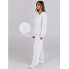 image:imageANRABESS Women 2 Piece Lounge Pajamas Sets Casual Ribbed Knit Long Sleeve Top Pants Matching Set 2026 Fall Outfits ClothesWhite