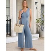 image:imageANRABESS Women Jumpsuits 2026 Casual Sleeveless V Neck Wide Leg Jumper Romper Beach Vacation Clothes Summer One Piece OutfitsGrey Blue