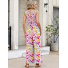 image:imageANRABESS Women Jumpsuits 2026 Casual Sleeveless V Neck Wide Leg Jumper Romper Beach Vacation Clothes Summer One Piece OutfitsMulticolour Floral