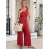 image:imageANRABESS Women Jumpsuits 2026 Casual Sleeveless V Neck Wide Leg Jumper Romper Beach Vacation Clothes Summer One Piece OutfitsRed