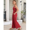 image:imageANRABESS Women Jumpsuits 2026 Casual Sleeveless V Neck Wide Leg Jumper Romper Beach Vacation Clothes Summer One Piece OutfitsRed