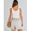 image:imageANRABESS Women Linen Shorts Wide Leg High Waist Loose Elastic Drawstring Casual Dressy 2026 Summer for Beach Vacation DailyApricot