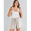 image:imageANRABESS Women Linen Shorts Wide Leg High Waist Loose Elastic Drawstring Casual Dressy 2026 Summer for Beach Vacation DailyApricot
