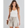 image:imageANRABESS Women Linen Shorts Wide Leg High Waist Loose Elastic Drawstring Casual Dressy 2026 Summer for Beach Vacation DailyApricot