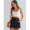 image:imageANRABESS Women Linen Shorts Wide Leg High Waist Loose Elastic Drawstring Casual Dressy 2026 Summer for Beach Vacation DailyBlack
