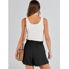 image:imageANRABESS Women Linen Shorts Wide Leg High Waist Loose Elastic Drawstring Casual Dressy 2026 Summer for Beach Vacation DailyBlack