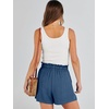image:imageANRABESS Women Linen Shorts Wide Leg High Waist Loose Elastic Drawstring Casual Dressy 2026 Summer for Beach Vacation DailyDeep Blue
