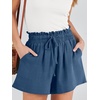 image:imageANRABESS Women Linen Shorts Wide Leg High Waist Loose Elastic Drawstring Casual Dressy 2026 Summer for Beach Vacation DailyDeep Blue
