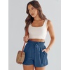 image:imageANRABESS Women Linen Shorts Wide Leg High Waist Loose Elastic Drawstring Casual Dressy 2026 Summer for Beach Vacation DailyDeep Blue