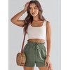 image:imageANRABESS Women Linen Shorts Wide Leg High Waist Loose Elastic Drawstring Casual Dressy 2026 Summer for Beach Vacation DailyGreen